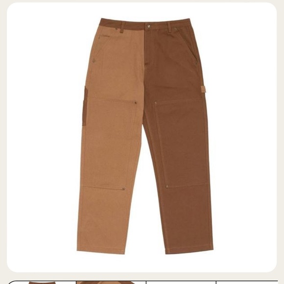 Only NY Double Knee Colorblock Work Pants - Tobacco - 30 Waist - Picture 3 of 7